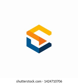 CS logo initial hexagon shape