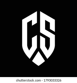 cs logo monogram with emblem shield style design template