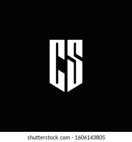 CS logo monogram with emblem style isolated on black background