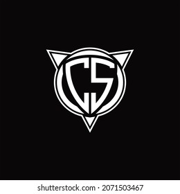CS Logo monogram isolated with circle shape and three arrow design template