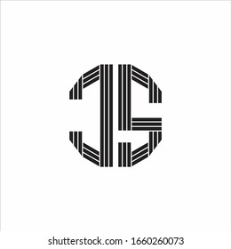 CS Logo-Monogramm-Umriss-Stil einzeln auf weißem Hintergrund