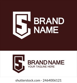 CS Logo or SC Logo. Creative letter CS or SC monogram logo shield  shape.