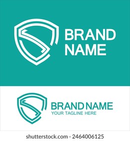 CS Logo or SC Logo. Creative letter CS or SC monogram logo shield  shape.
