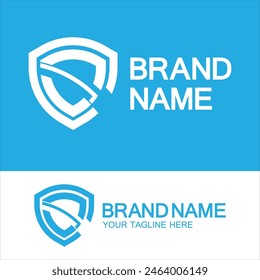 CS Logo or SC Logo. Creative letter CS or SC monogram logo shield  shape.