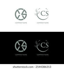 Diseño de conjunto de logotipos minimalista y clásico de CS. VECTOR de forma de círculo monograma CS. Diseño único de CS.
