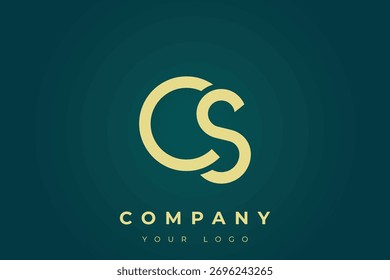 Logo CS Modern Golden. Este logotipo moderno e elegante apresenta um design elegante monograma combinando as letras A e B em uma forma estilizada e minimalista.