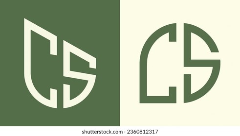 CS modern initial letter logo design vector bundle. It will be suitable for which company or brand name start those initial.