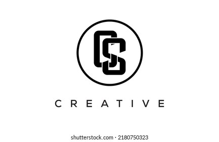 CS monogram. initial letters CS eye-catching Typographic logo design with circle, very creative stylish lettering logo icon for your business and company