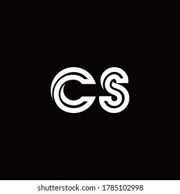 CS monogram logo with abstract line design template