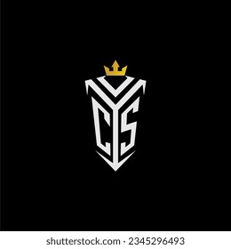 CS monogram logo initial for shield  crown style design
