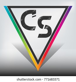 CS Multicolor Triangle LOGO with Dark Gray Highlight and Shadow