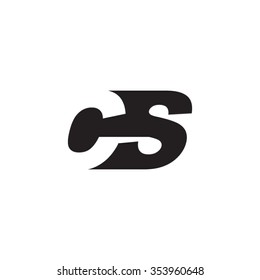 CS negative space letter logo