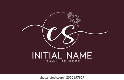 CS S C  initial signature logo template vector