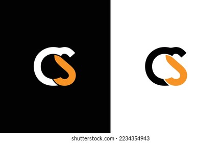 CS SC C S Letter Logo Alphabet Design Icon Vector Symbol