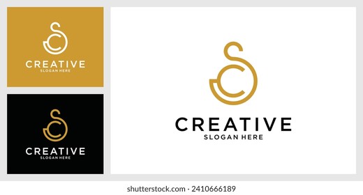 Vector de diseño de logotipo de letras iniciales CS o SC