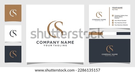 CS or SC initial letter logo design monogram with business card design. Stock fotó © 