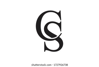 CS or SC Letter Initial Logo Design, Vector Template