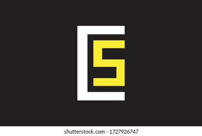 Diseño de logotipo inicial de carta CS o SC, plantilla de vector
