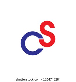 cs, sc letter logo design template vector