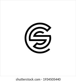 CS or SC letter logo design.