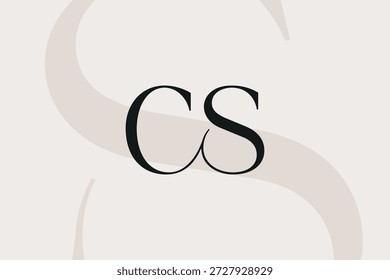 Diseño de icono de logotipo de letra CS o SC. Monograma de las iniciales de lujo de estilo clásico.