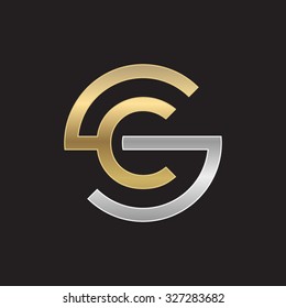 CS or SC letters, golden silver circle S shape