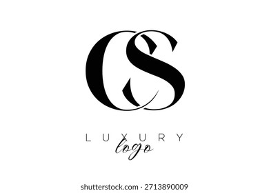 CS  Serif Letter Monogram Typography Logo for Elegant Premium Branding Identity
