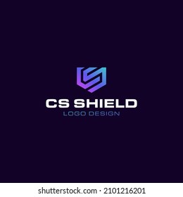 CS SHIELD LOGO DESIGN VECTOR