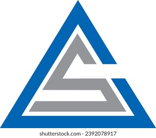 CS Triangle shape logo design, vector file logo, 