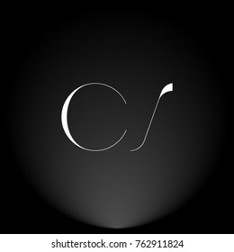 CS White thin minimalist LOGO Design with Highlight on Black Background.