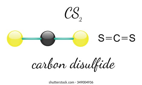Molécula 3d disulfuro de carbono CS2 aislada en blanco