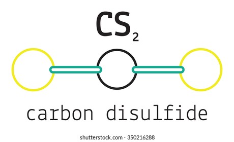 Molécula disulfuro de carbono CS2 aislada en blanco