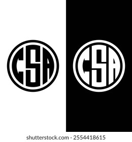 CSA Logo Design Inspiration Unique Identity Stock Vector.