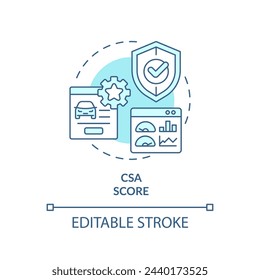 CSA score soft blue concept icon. Customer service, satisfaction rating. Safety awareness metrics. Round shape line illustration. Abstract idea. Graphic design. Easy to use in infographic