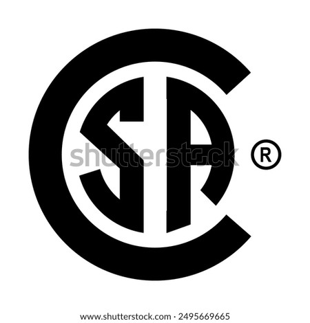 CSA sign vector illustration, Packaging sign labels isolated, symbols for international certified logos vector, Industrial certificate standard safety logo RoHS, EAC, e, ORGANIC, Bin, CE, UL, CSA, ETL