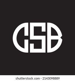 CSB letter logo design on black background. CSB creative initials letter logo concept. CSB letter design.
