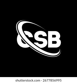 Logo de CSB. Carta CSB. Diseño de logo de carta CSB. Logotipo de las iniciales de CS B vinculado con el círculo y el logotipo del monograma en mayúsculas. Tipografía CSB para tecnología, negocio y marca inmobiliaria.