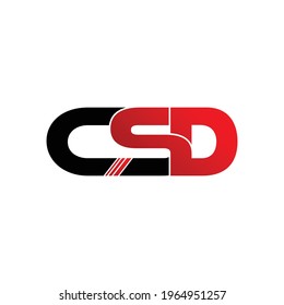 CSD letter monogram logo design vector