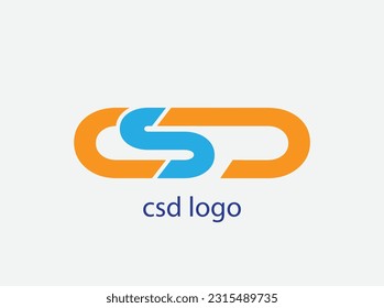 csd vector logo, professional business creative csd logo with orange and sky blue logo.
