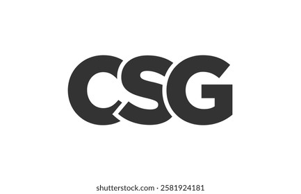 CSG logo design template with strong and modern bold text. Initial based vector logotype featuring simple and minimal typography. Trendy company identity ideal for businesses brand presence.