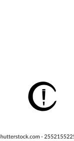 a c-shaped logo with an exclamation mark in the middle shaped like a marker

