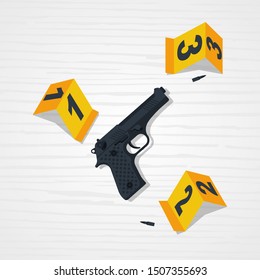 Csi Investigation Crime Scene Collecting Evidence Stock Vector (Royalty ...