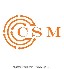 Diseño de letras CSM. Diseño del logotipo de la tecnología de letras CSM sobre fondo blanco. Diseño del logotipo de monograma CSM para emprendedores y empresas