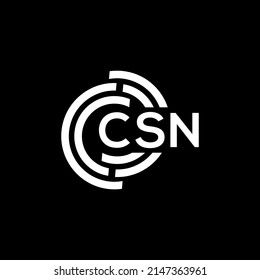 CSN letter logo design on black background. CSN creative initials letter logo concept. CSN letter design.
