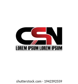 CSN letter monogram logo design vector
