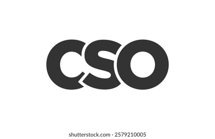 CSO logo design template with strong and modern bold text. Initial based vector logotype featuring simple and minimal typography. Trendy company identity ideal for businesses brand presence.