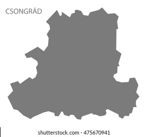 Csongrad Hungary Map in grey