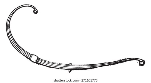 C-spring making axle spring, vintage engraved illustration. Industrial encyclopedia E.-O. Lami - 1875. 