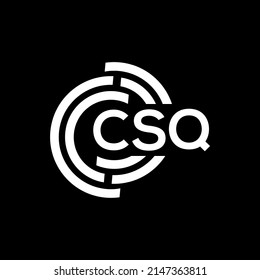 CSQ letter logo design on black background. CSQ creative initials letter logo concept. CSQ letter design.
