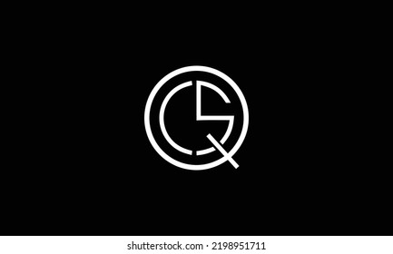 CSQ letter logo design on black background. CSQ creative initials letter logo concept. CSQ letter design. 